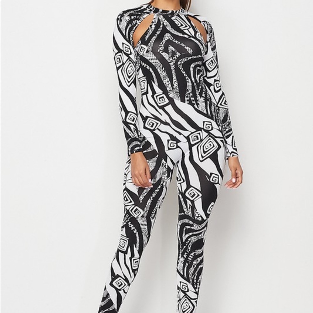 Black White Sexy Outfit Jumper Jumpsuit